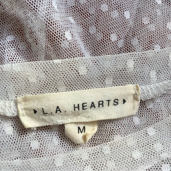 PacSun LA Hearts sheer polka dot crop top Medium - Picture 8 of 12